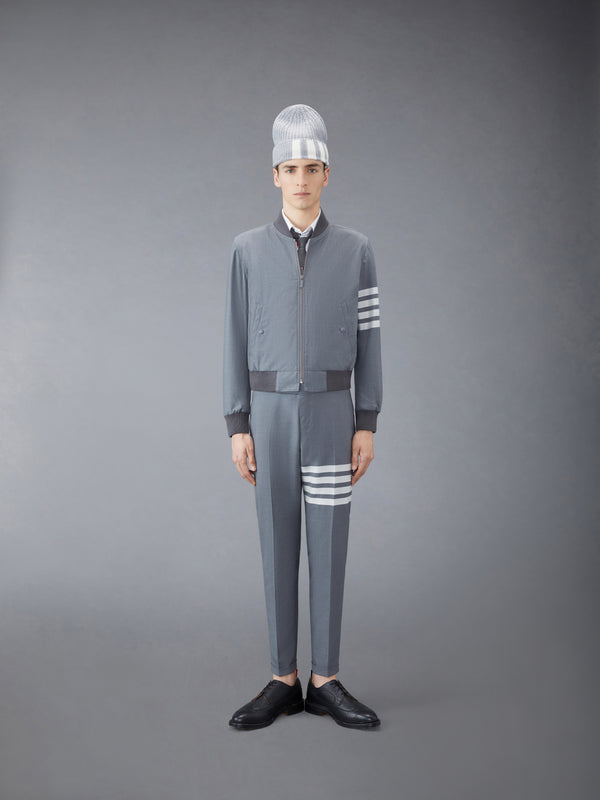 PLAIN WEAVE 4-BAR KNIT RIB BLOUSON JACKET - image 3