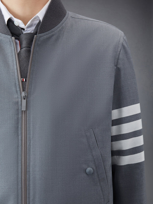 PLAIN WEAVE 4-BAR KNIT RIB BLOUSON JACKET - image 6