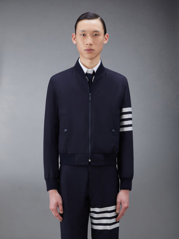 PLAIN WEAVE 4-BAR KNIT RIB BLOUSON JACKET - featured image