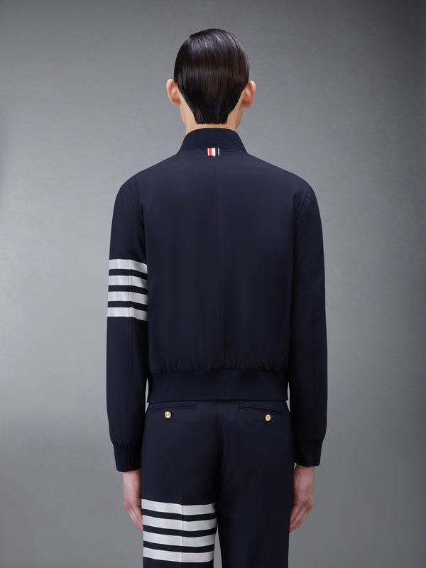 PLAIN WEAVE 4-BAR KNIT RIB BLOUSON JACKET - image 2