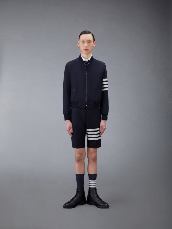 PLAIN WEAVE 4-BAR KNIT RIB BLOUSON JACKET - image 3