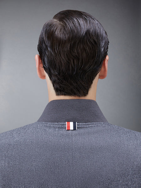 FLANNEL 4-BAR KNIT RIB BLOUSON JACKET MED GREY