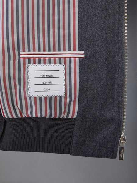 FLANNEL 4-BAR KNIT RIB BLOUSON JACKET MED GREY
