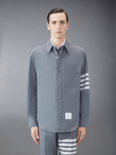 Plain Weave 4-Bar Shirt Jacket MED GREY
