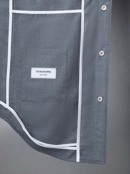 Plain Weave 4-Bar Shirt Jacket MED GREY