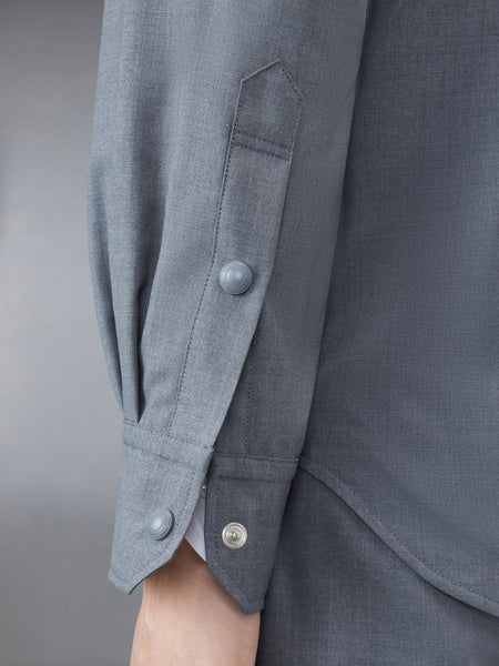 Plain Weave 4-Bar Shirt Jacket MED GREY