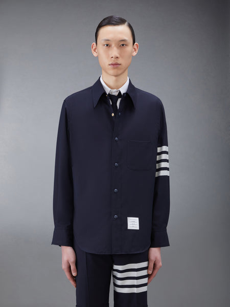 Plain Weave 4-Bar Shirt Jacket NAVY
