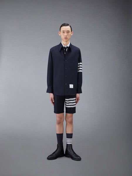 Plain Weave 4-Bar Shirt Jacket NAVY