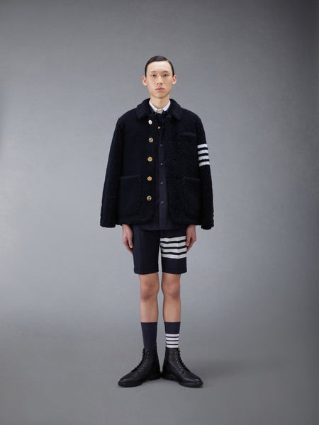 Plain Weave 4-Bar Shirt Jacket NAVY
