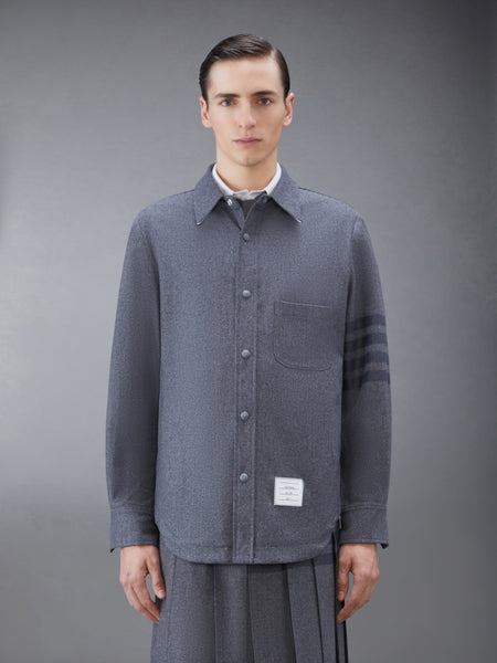 FLANNEL 4-BAR SHIRT JACKET MED GREY