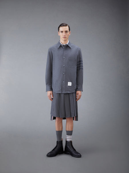 FLANNEL 4-BAR SHIRT JACKET MED GREY