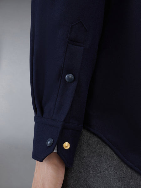 FLANNEL 4-BAR SHIRT JACKET NAVY