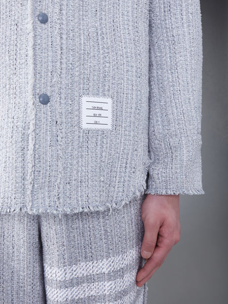 TWEED FRAY 4-BAR SHIRT JACKET MED GREY