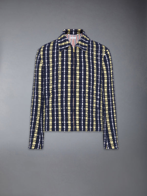REPP STRIPE GROSGRAIN TWEED GOLF JACKET - featured image