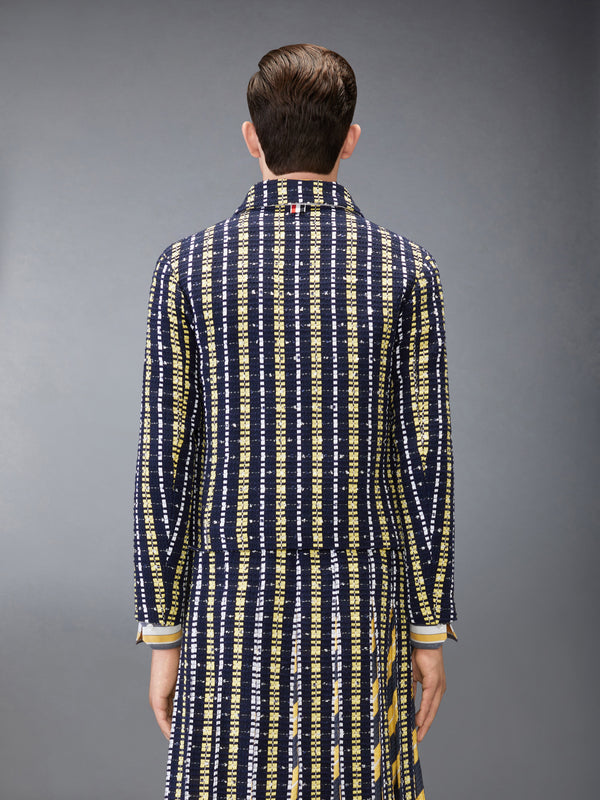 REPP STRIPE GROSGRAIN TWEED GOLF JACKET - image 2