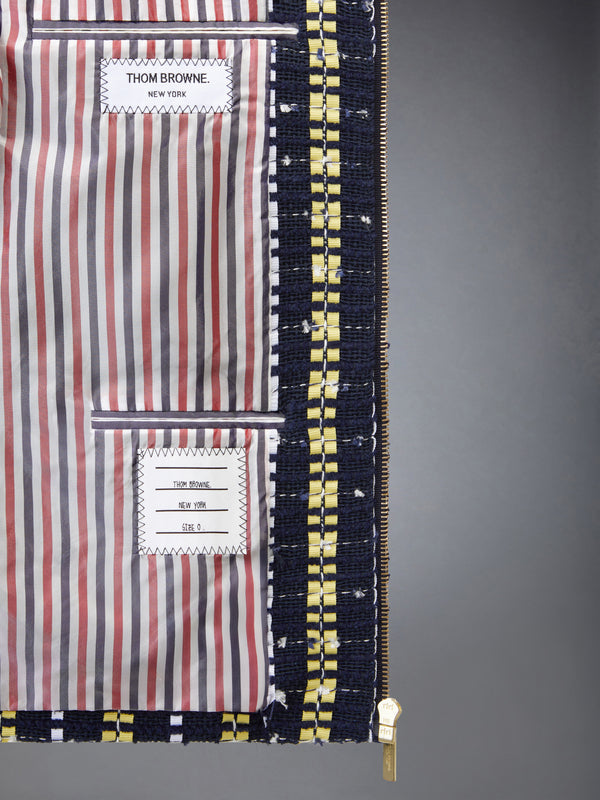 REPP STRIPE GROSGRAIN TWEED GOLF JACKET - image 3