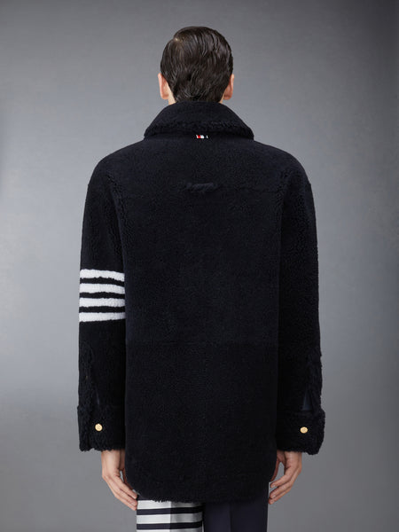 SHEARLING 4-BAR OVERSIZED SHIRT JACKET NAVY