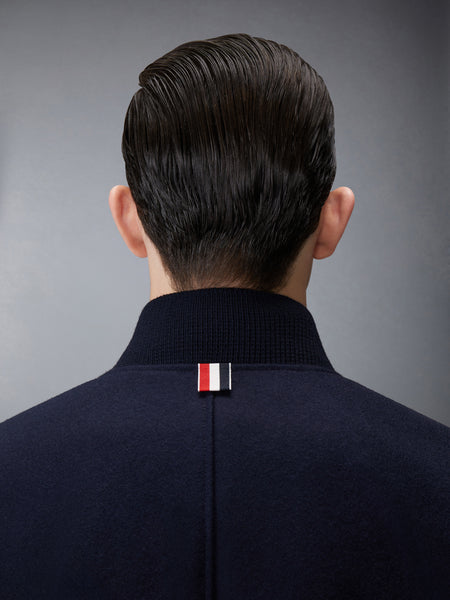 MELTON WOOL 4-BAR OVERSIZED BLOUSON JACKET NAVY