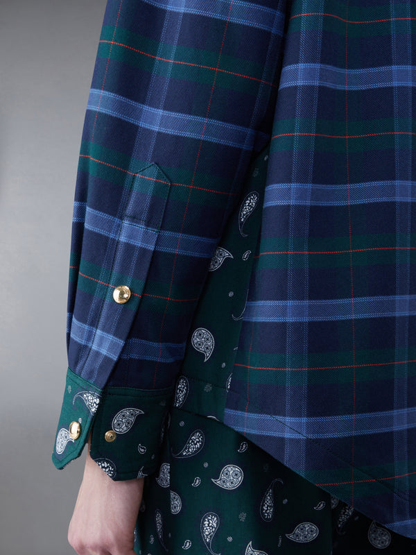 Fun-Mix Paisley Tartan Oversized Shirt Jacket - image 5