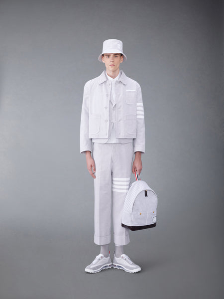 SEERSUCKER 4-BAR GOLF JACKET MED GREY