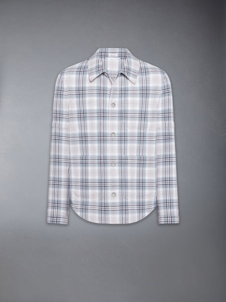 WINDOWPANE PLAID ARMBAND UTILITY JACKET SEASONAL MULTI