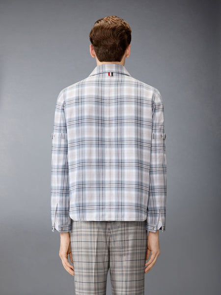 WINDOWPANE PLAID ARMBAND UTILITY JACKET SEASONAL MULTI