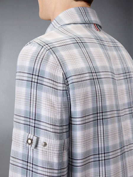 WINDOWPANE PLAID ARMBAND UTILITY JACKET SEASONAL MULTI