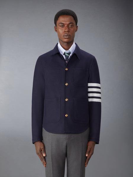 WOOL CASHMERE 4-BAR UTILITY  JACKET NAVY