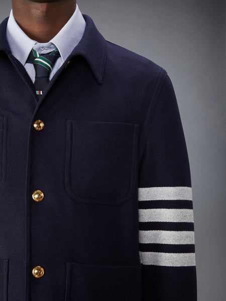 WOOL CASHMERE 4-BAR UTILITY  JACKET NAVY