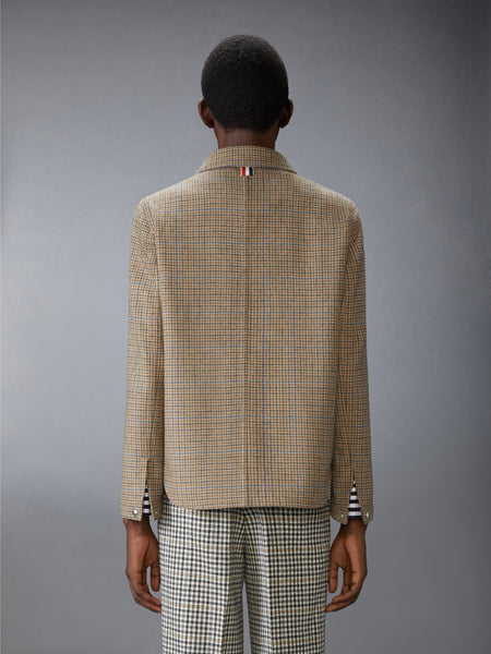 GUNCLUB CHECK CHEVIOT TWEED UTILITY JACKET BROWN