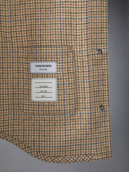 GUNCLUB CHECK CHEVIOT TWEED UTILITY JACKET BROWN