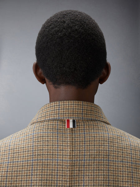 GUNCLUB CHECK CHEVIOT TWEED UTILITY JACKET BROWN