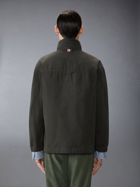 WAXED TECH HOODED ANORAK JACKET GREEN