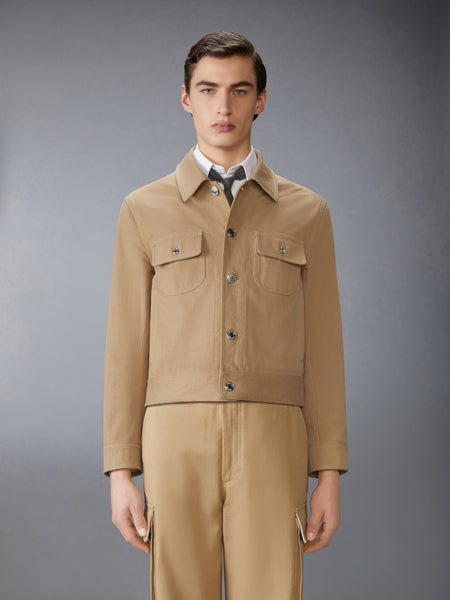 DENIM UTILITY JACKET KHAKI