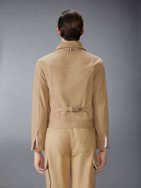 DENIM UTILITY JACKET KHAKI