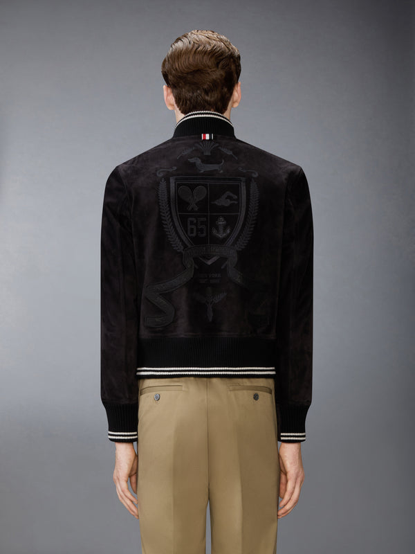 CALF SUEDE RIB KNIT BOMBER JACKET - image 2