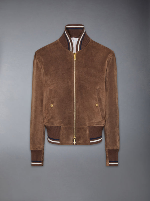 SUEDE KNIT RIB BLOUSON JACKET - featured image