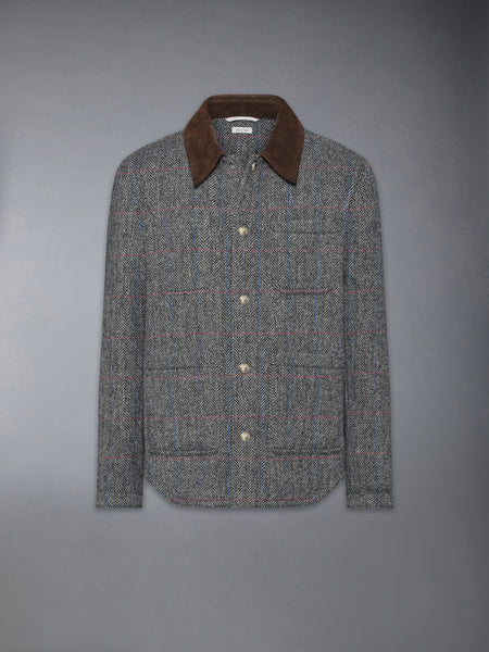 HUNTING TWEED UTILITY JACKET DARK GREY