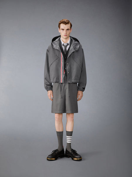 TECH WOOL TWILL 2-LAYER CROPPED PARKA MED GREY