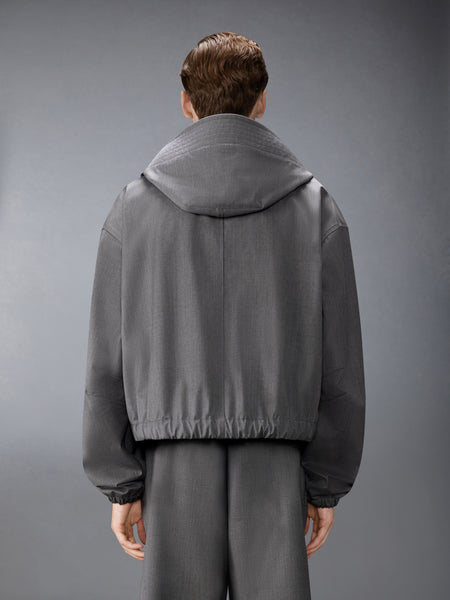 TECH WOOL TWILL 2-LAYER CROPPED PARKA MED GREY