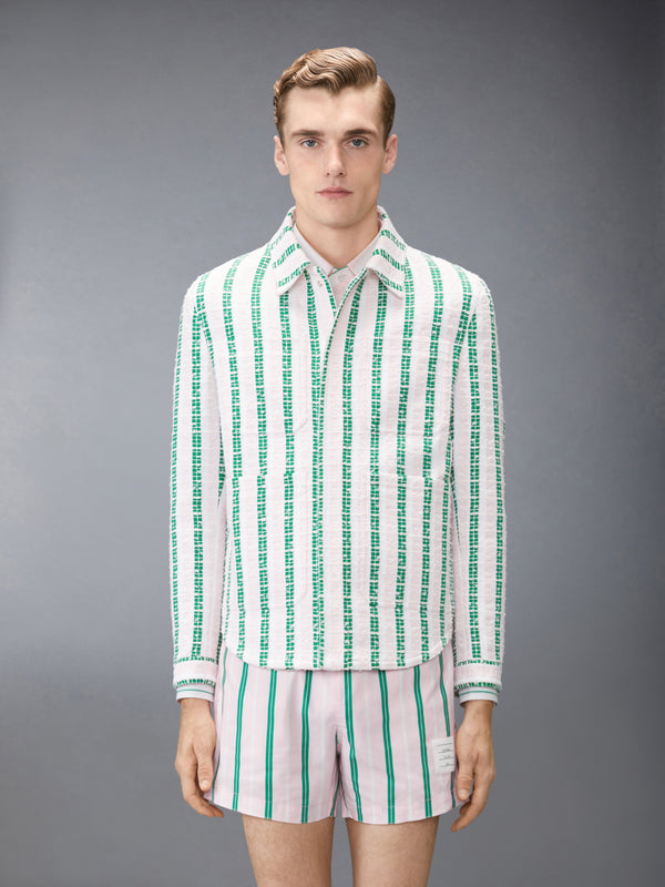 REPP STRIPE GROSGRAIN TWEED UTILITY JACKET - image 1