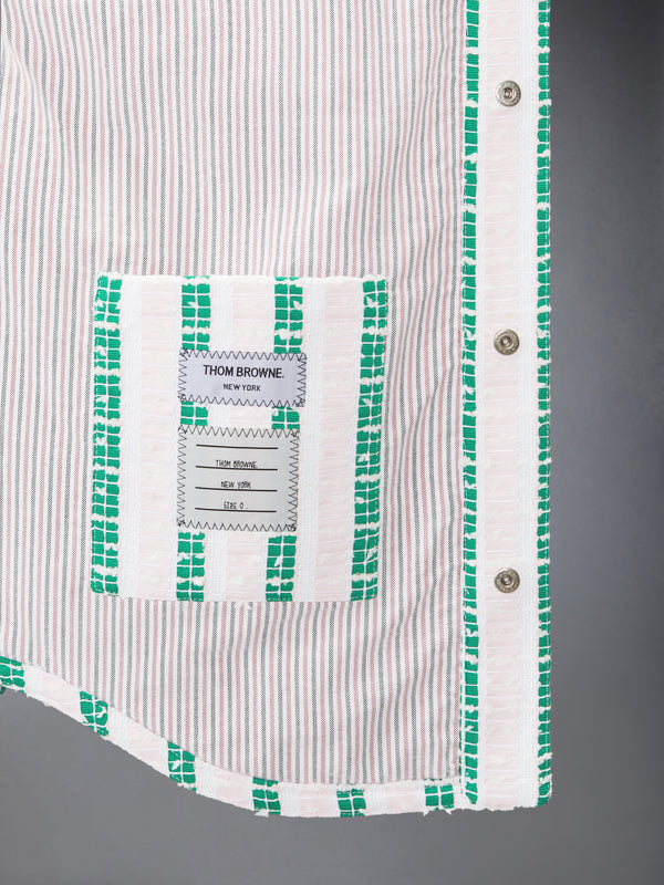 REPP STRIPE GROSGRAIN TWEED UTILITY JACKET - image 4