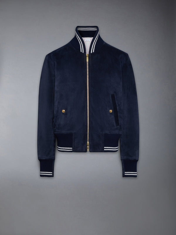 SUEDE RIB KNIT BLOUSON JACKET - featured image