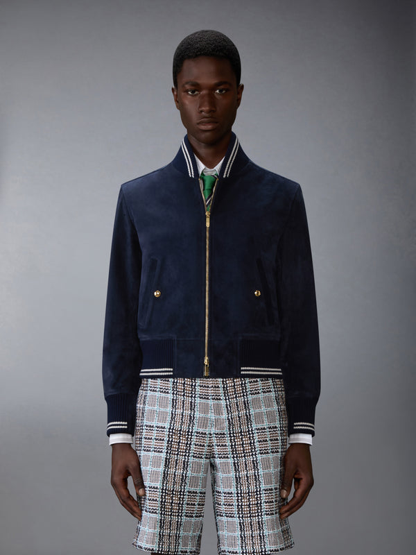 SUEDE RIB KNIT BLOUSON JACKET - image 1