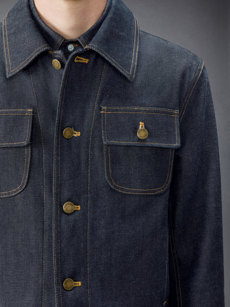 SELVEDGE DENIM BACKSTRAP UTILITY JACKET NAVY