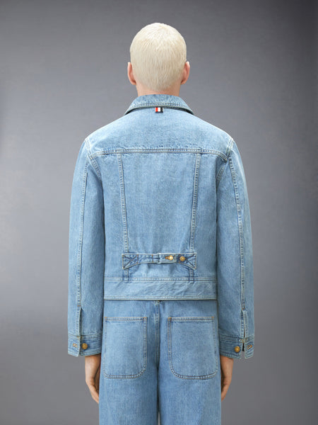 SELVEDGE DENIM BACKSTRAP UTILITY JACKET LIGHT BLUE