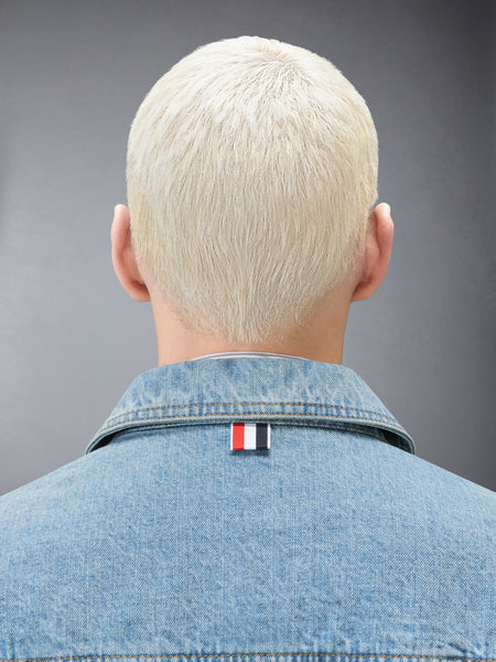 SELVEDGE DENIM BACKSTRAP UTILITY JACKET LIGHT BLUE