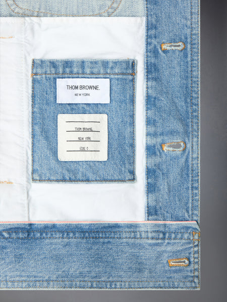 SELVEDGE DENIM BACKSTRAP UTILITY JACKET LIGHT BLUE