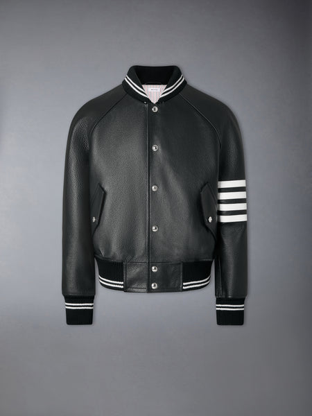 RAGLAN SLEEVE OVERSIZED LEATHER BLOUSON 黒