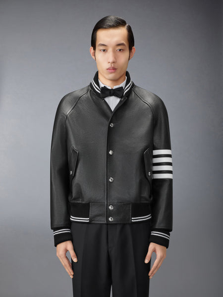 RAGLAN SLEEVE OVERSIZED LEATHER BLOUSON 黒